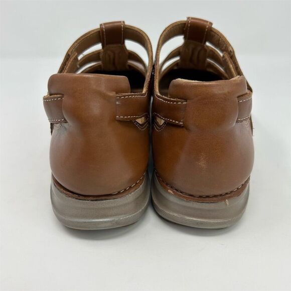 Clarks Unstructured Brown Leather Strappy Closed Toe Sandals Size 8.5 W Casual - Picture 7 of 12